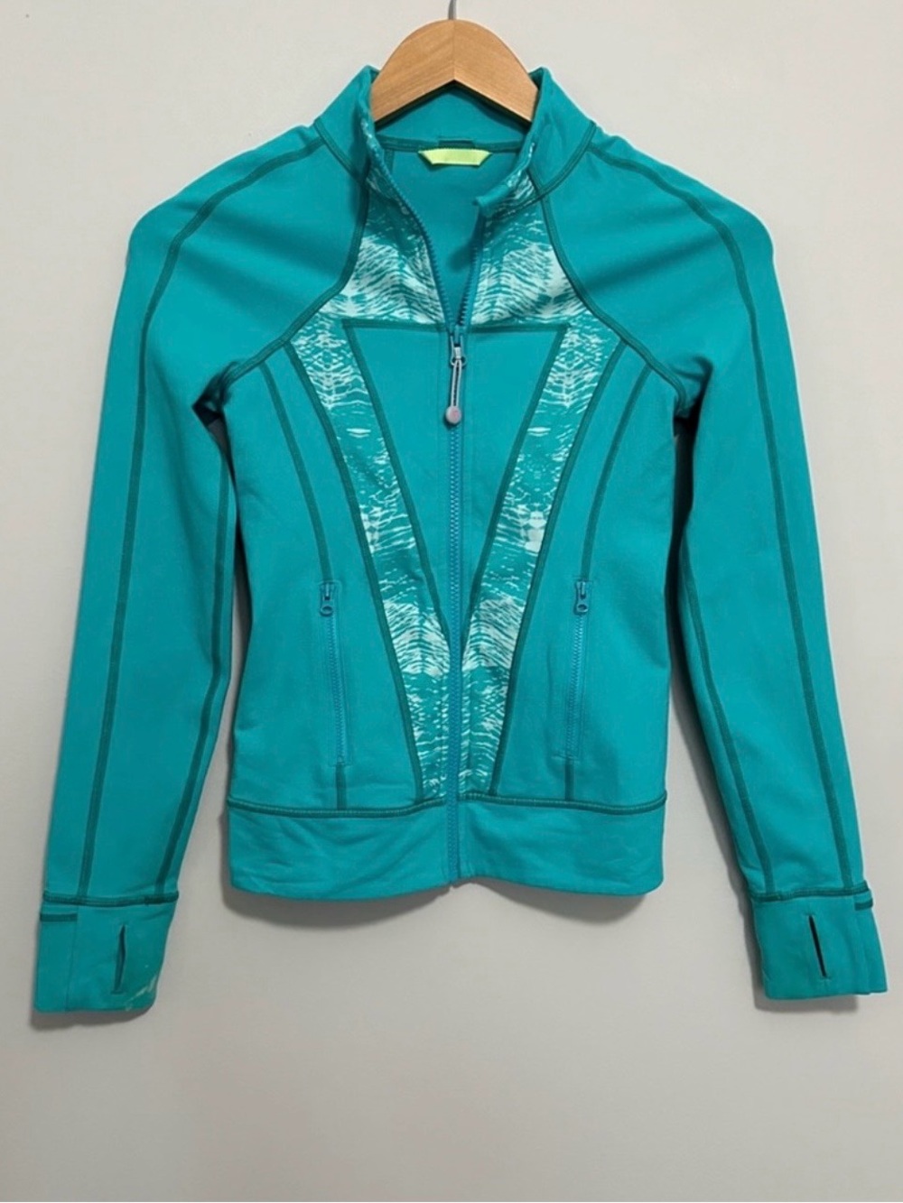 Ivivva Perfect Your Practice Jacket Teal Girl’s Size 10 Full Zip *Flawed